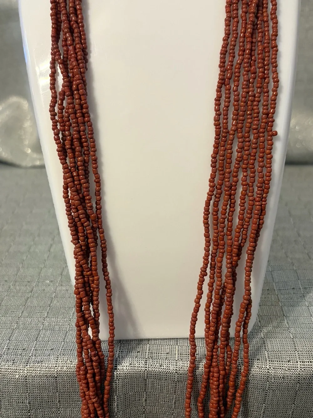 Multi-Strand Red Glass Beaded Necklace - Women Jewelry